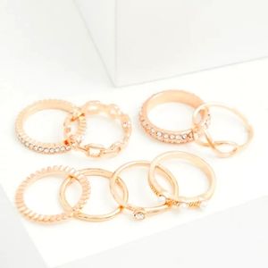 5/$15 Torrid Rose Gold Tone Link Rings Set of 8